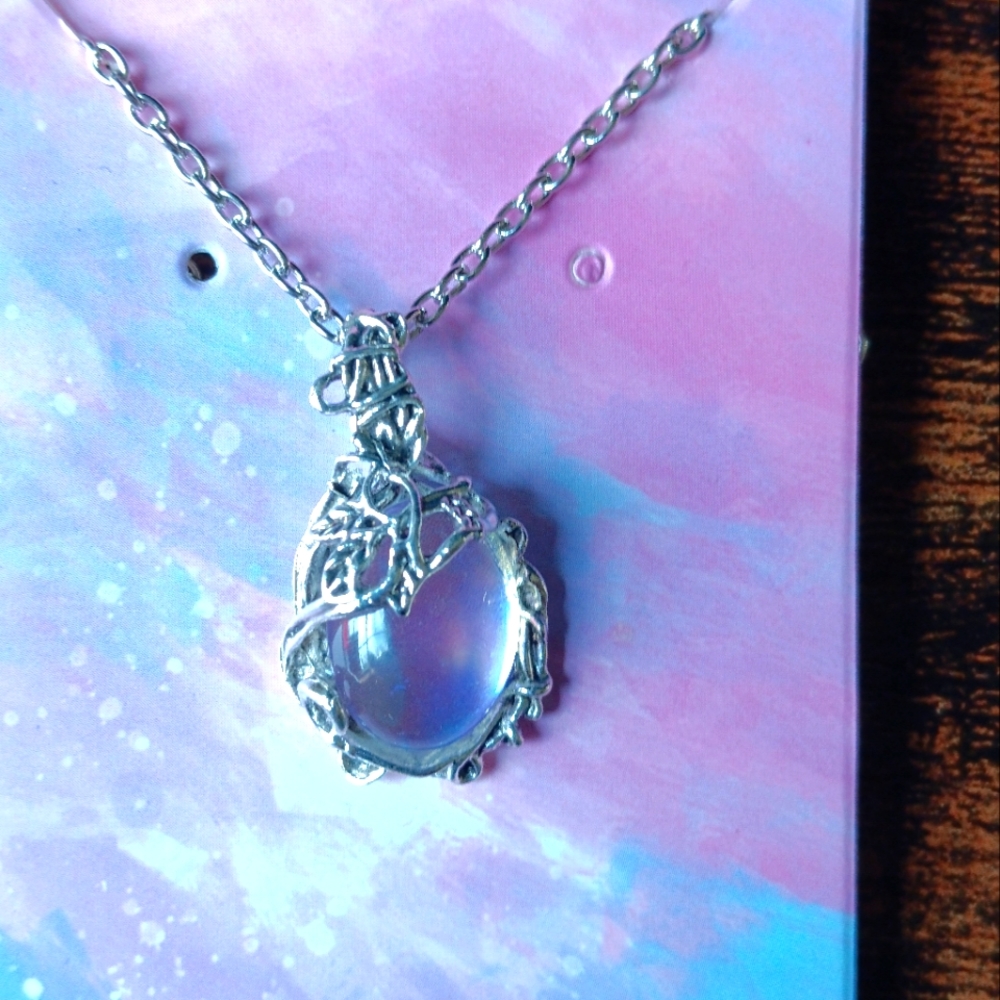 Pendant vintage silver necklace hand crafted